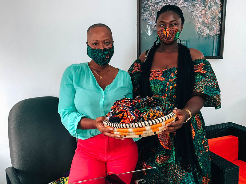 Basket of Face-masks Donated to Vickie Remoe and Rahima Vandy Kargbo